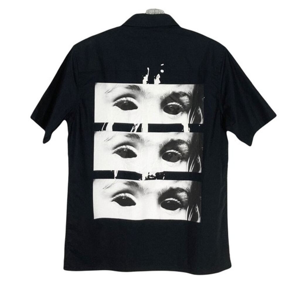 New HALFWAY DEAD Shirt Men S Graphic Logo Writing Art Poplin Black Short Sleeve